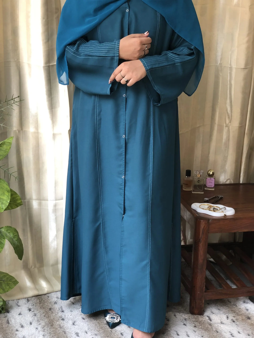 ElegantTealPleatedAbaya_PremiumDoubleGeorgetteFrontOpenModestWearforWomen5_d0deef2a-43bd-452b-aecc-ef5a85fa1b87