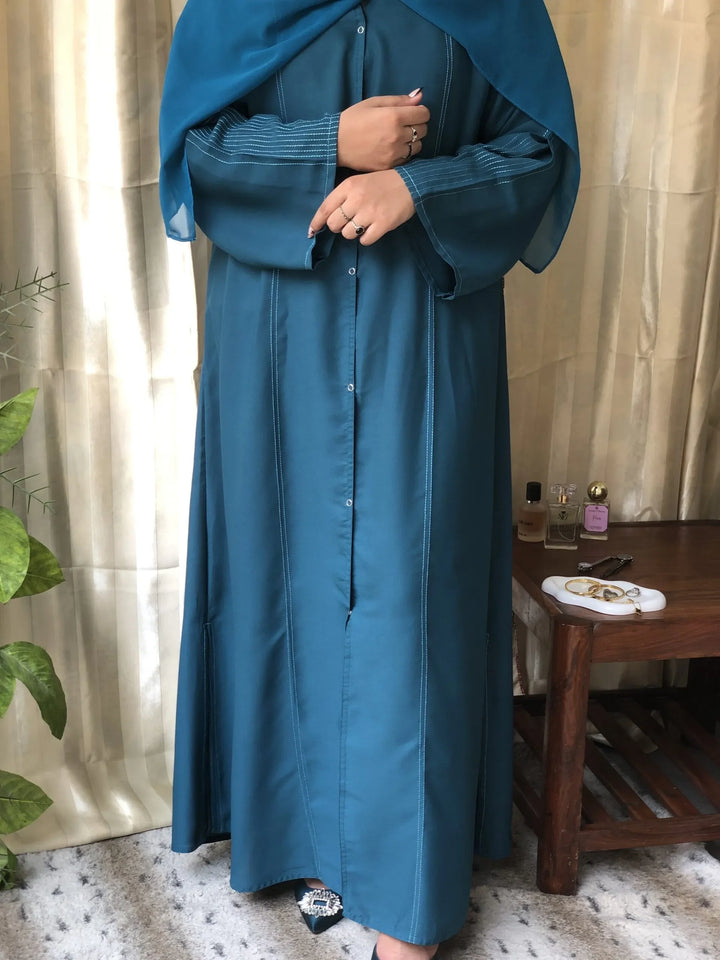 ElegantTealPleatedAbaya_PremiumDoubleGeorgetteFrontOpenModestWearforWomen5_d0deef2a-43bd-452b-aecc-ef5a85fa1b87